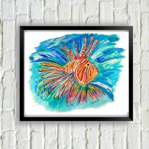 8 x 10 Coastal Fish Art Print Signed by Artist
